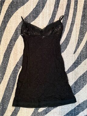 Victoria’s Secret Black Full Lace Slip Dress Sz Medium